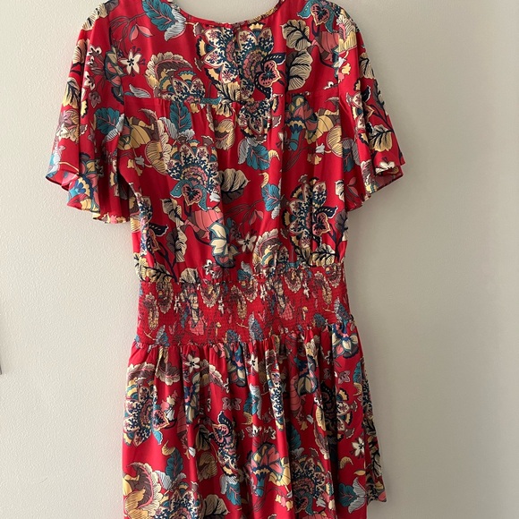 Shoshanna Balaji Floral Smocked Dress - Cayenne - size 10 - NWOT - Picture 5 of 10